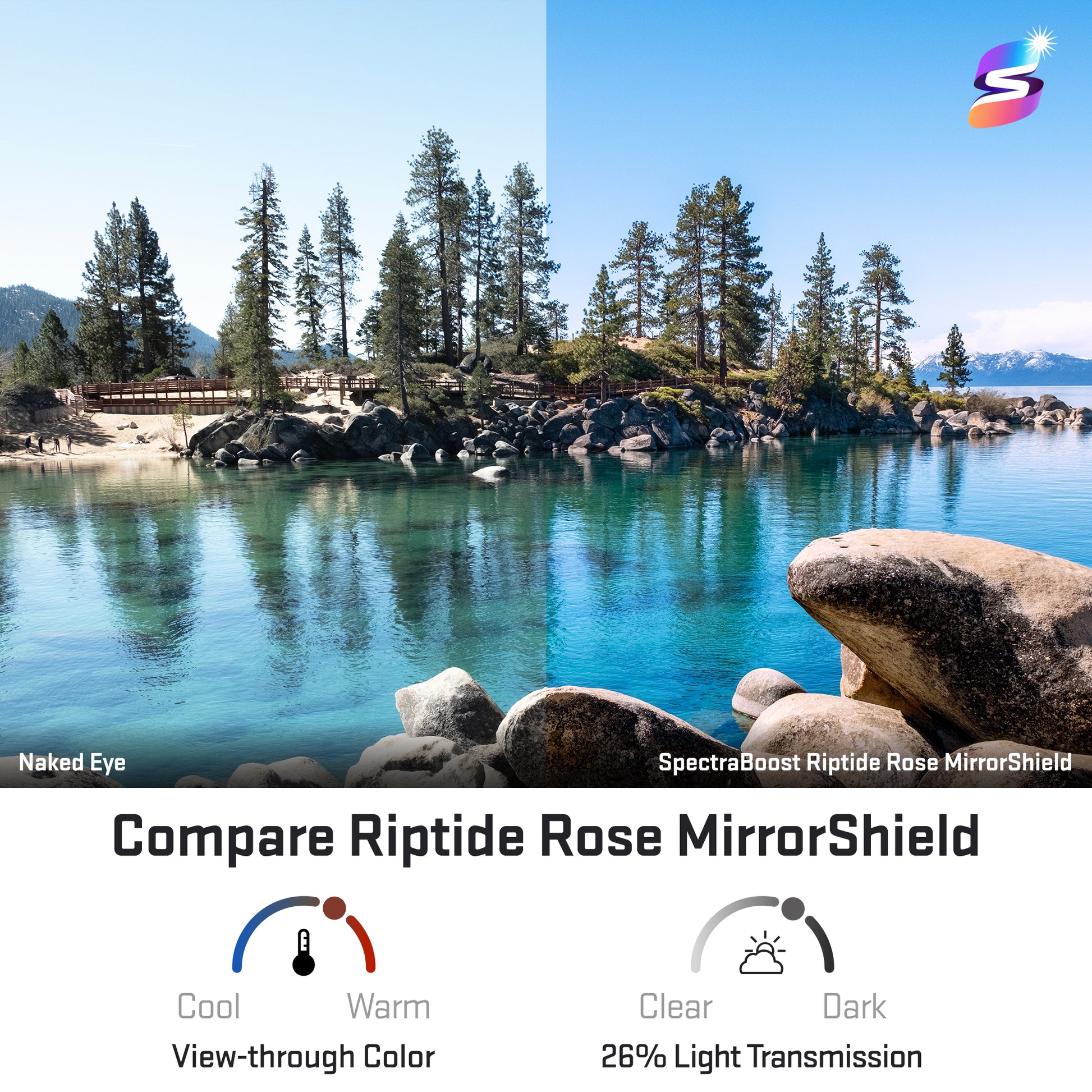 view looking through spectraboost riptide rose replacement lenses