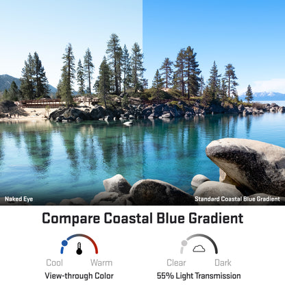 revant optics lens view through standard coastal blue gradient