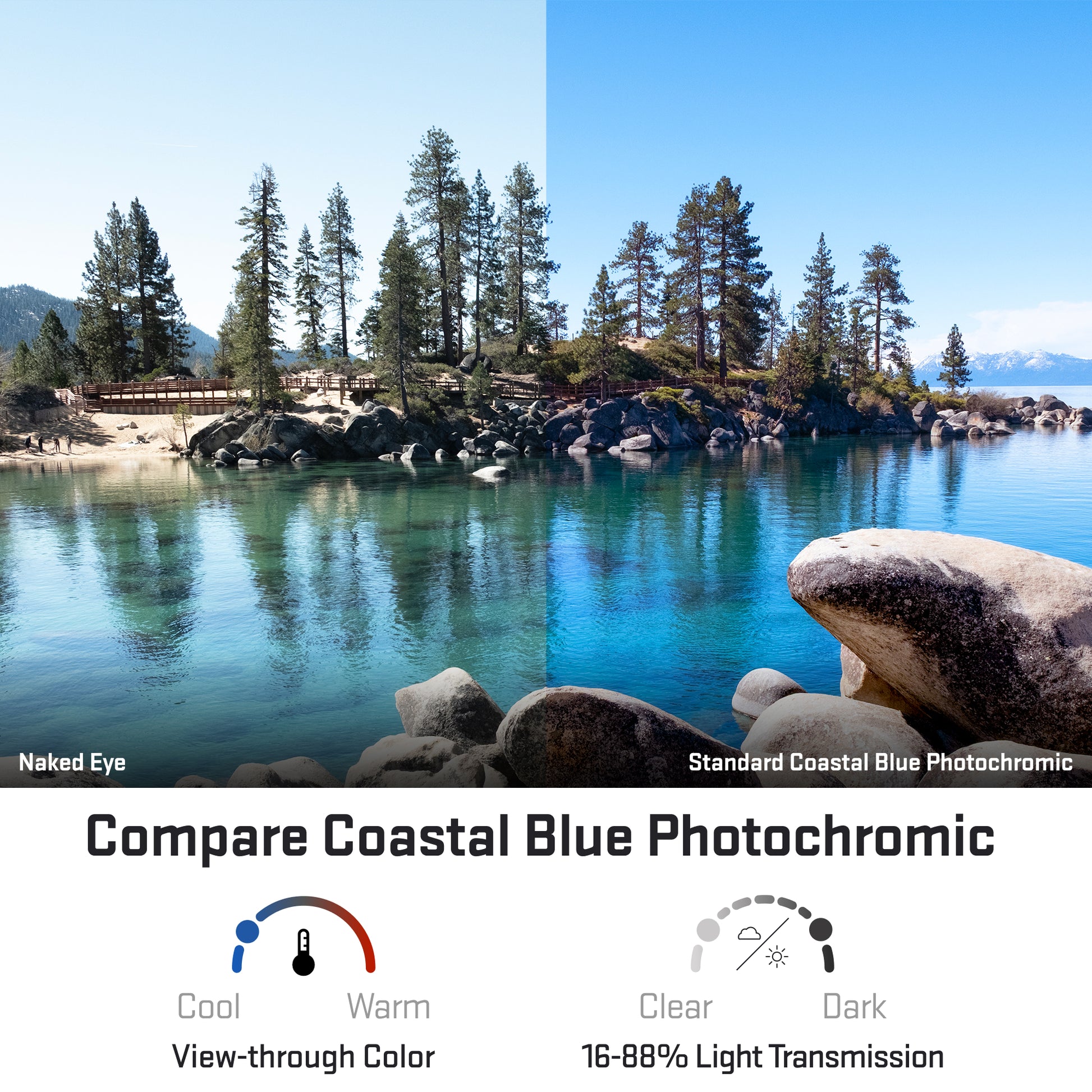 revant optics lens view through standard coastal blue photochromic