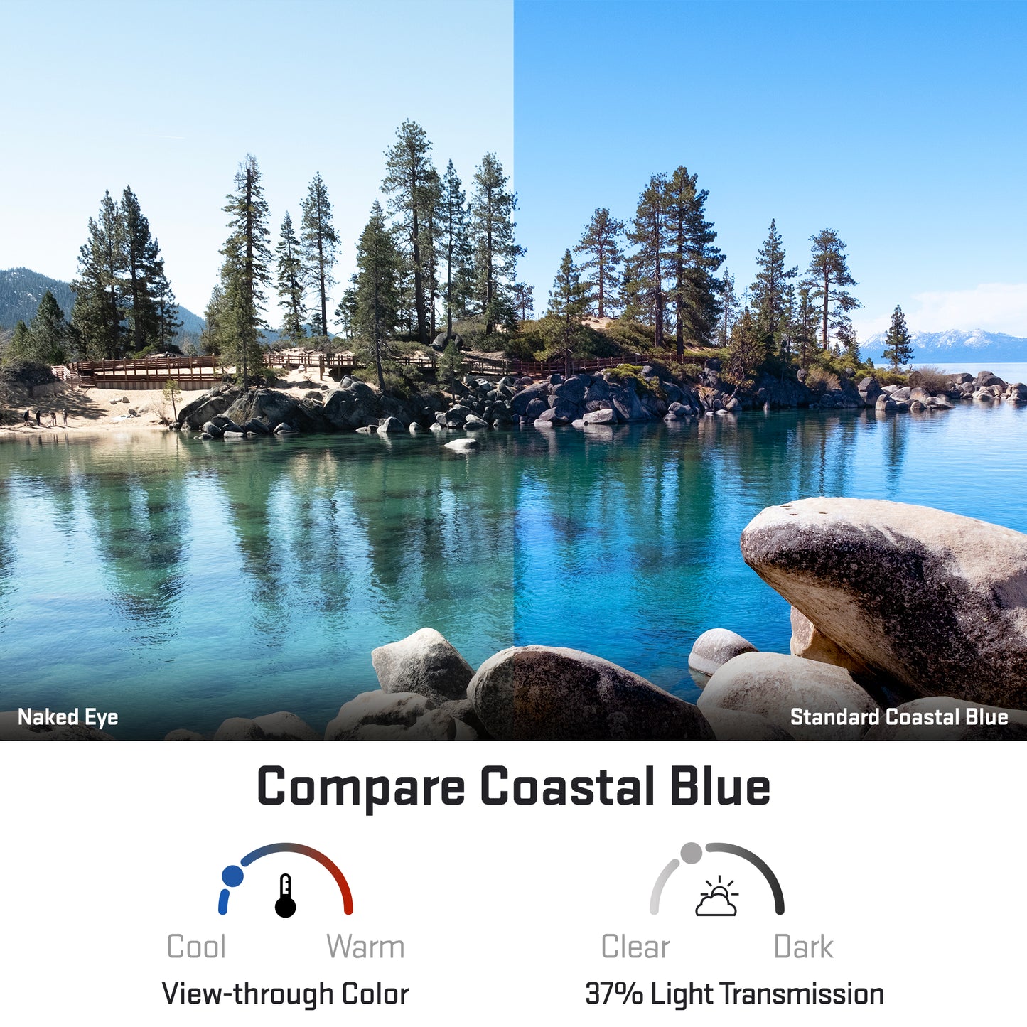 revant optics lens view through standard coastal blue