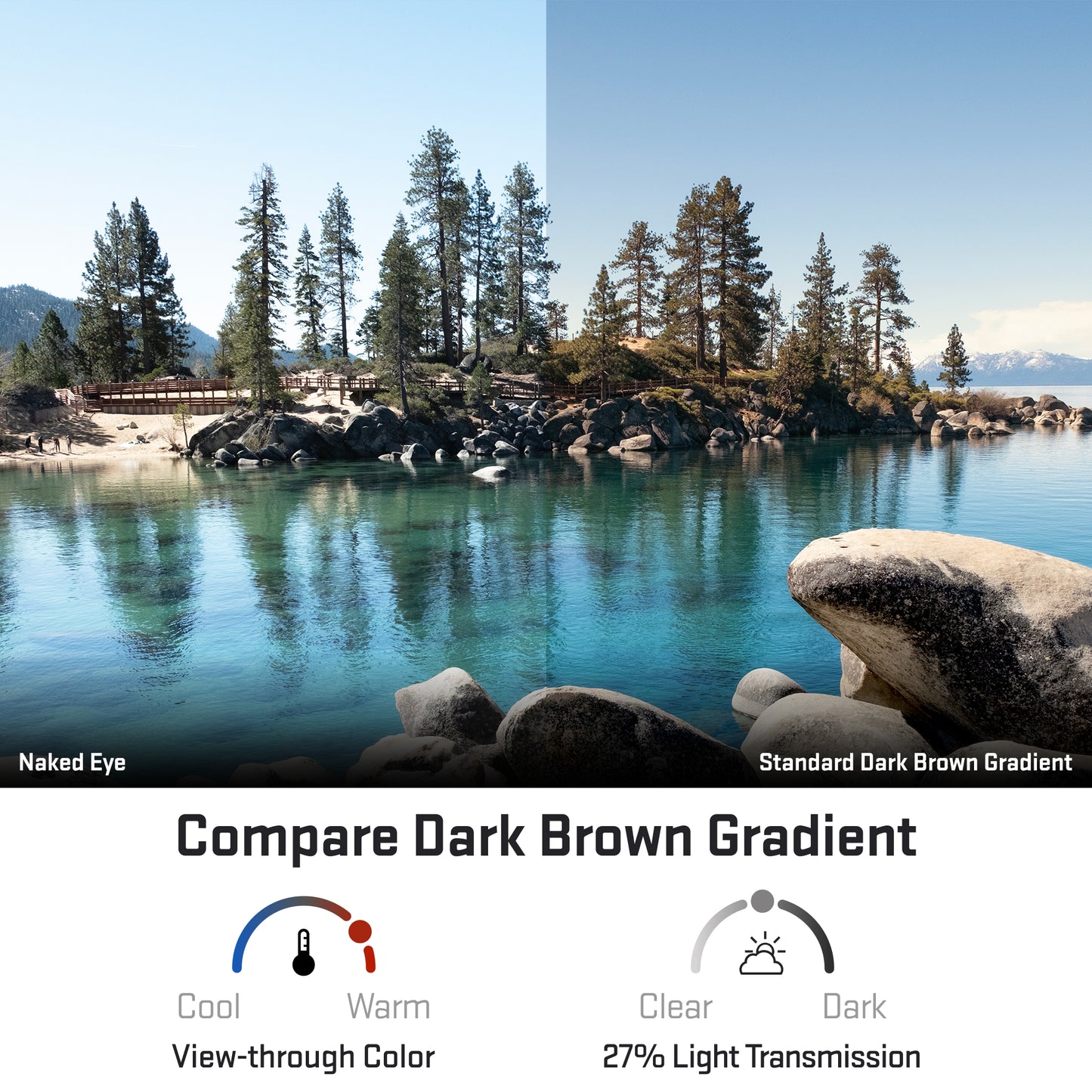 revant optics lens view through standard dark brown gradient