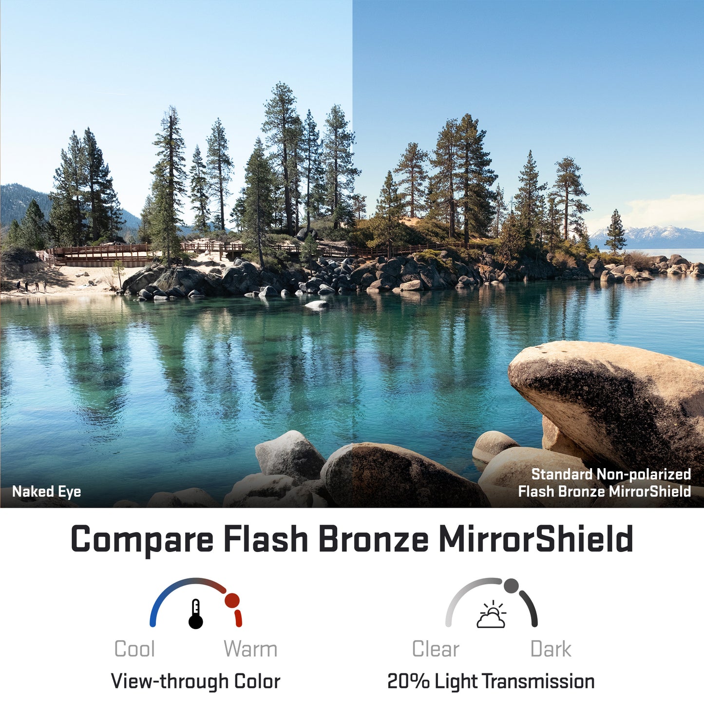 view looking through standard flash bronze replacement lenses