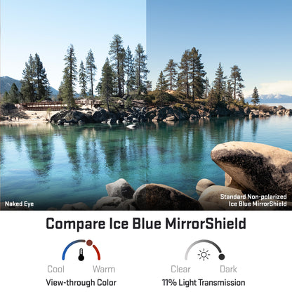 view looking through standard ice blue replacement lenses