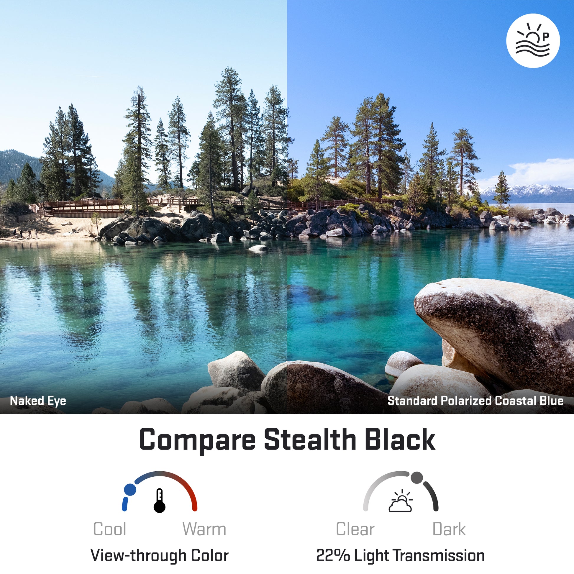 revant optics lens view through standard polarized coastal blue