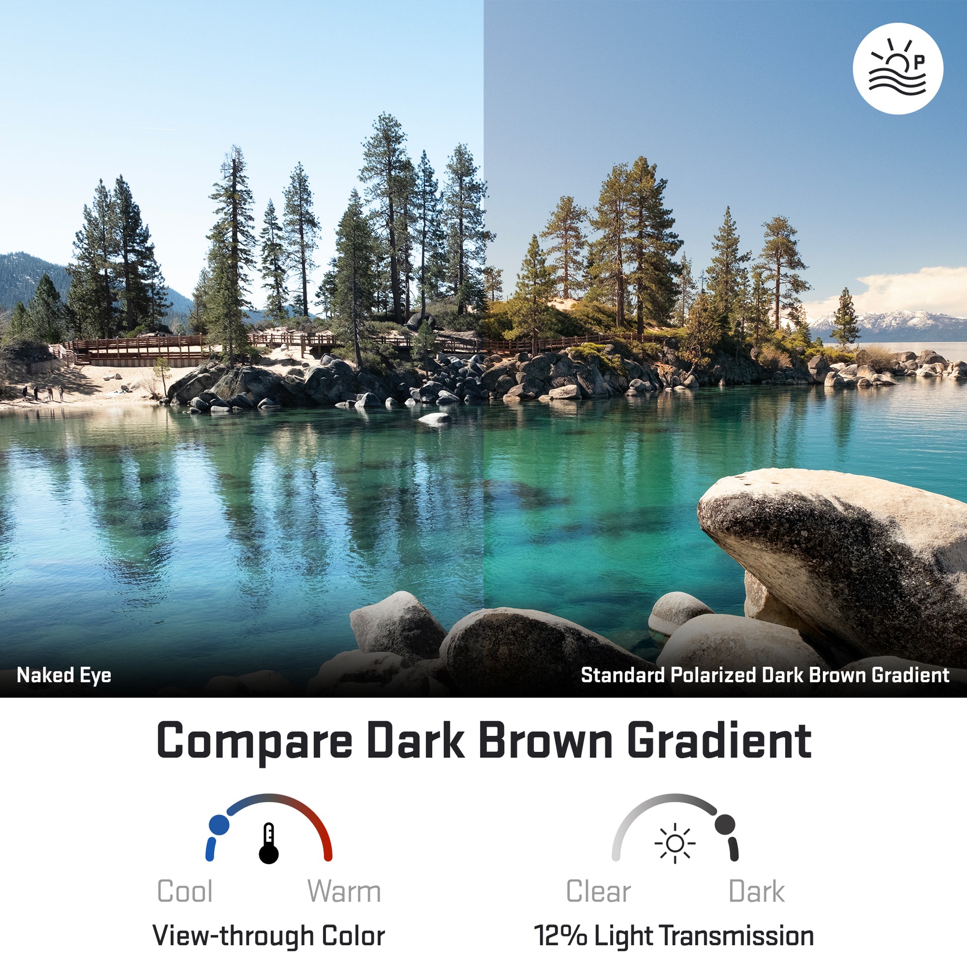 revant optics lens view through standard polarized dark brown gradient