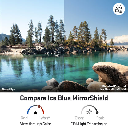 view looking through standard polarized ice blue replacement lenses