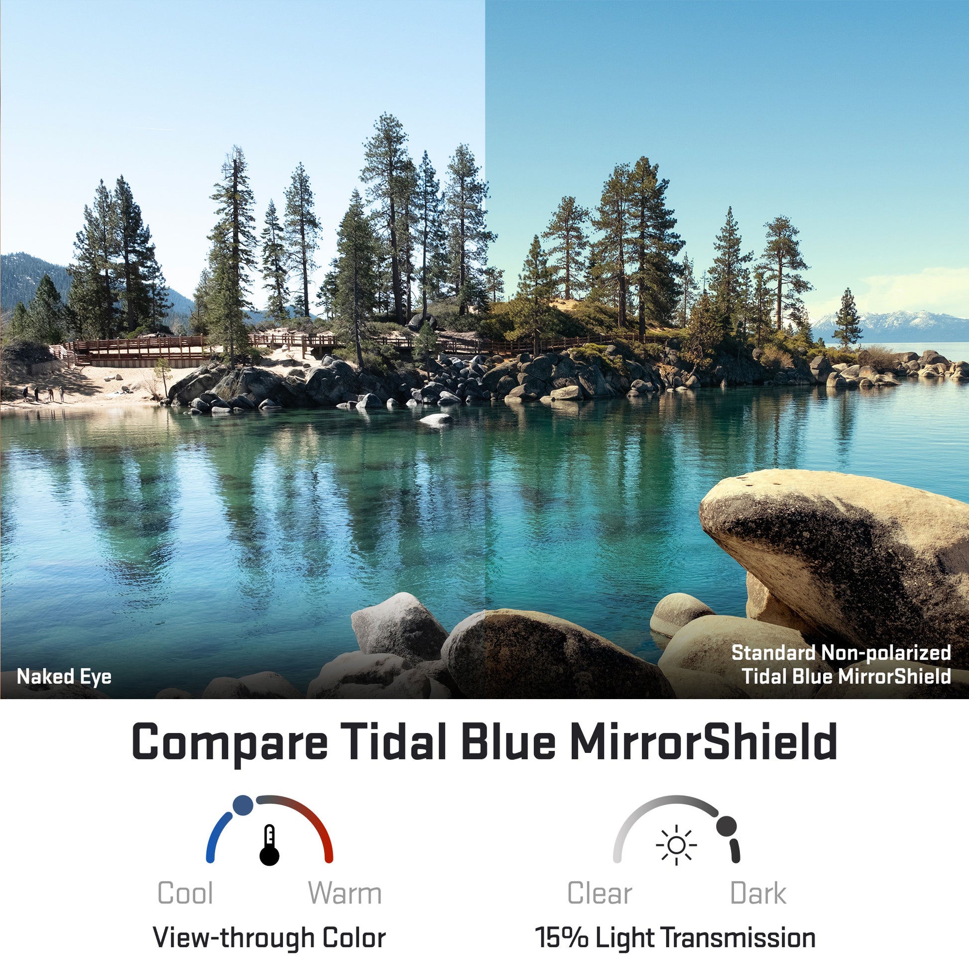view looking through standard tidal blue replacement lenses