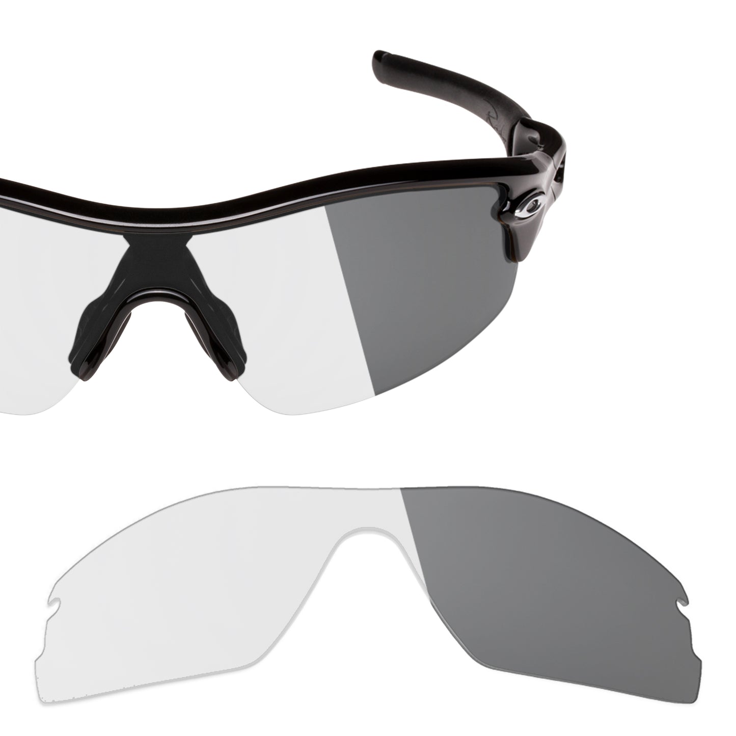 Revant replacement lenses for Oakley Radar Pitch Low Bridge Fit Adapt Gray Photochromic