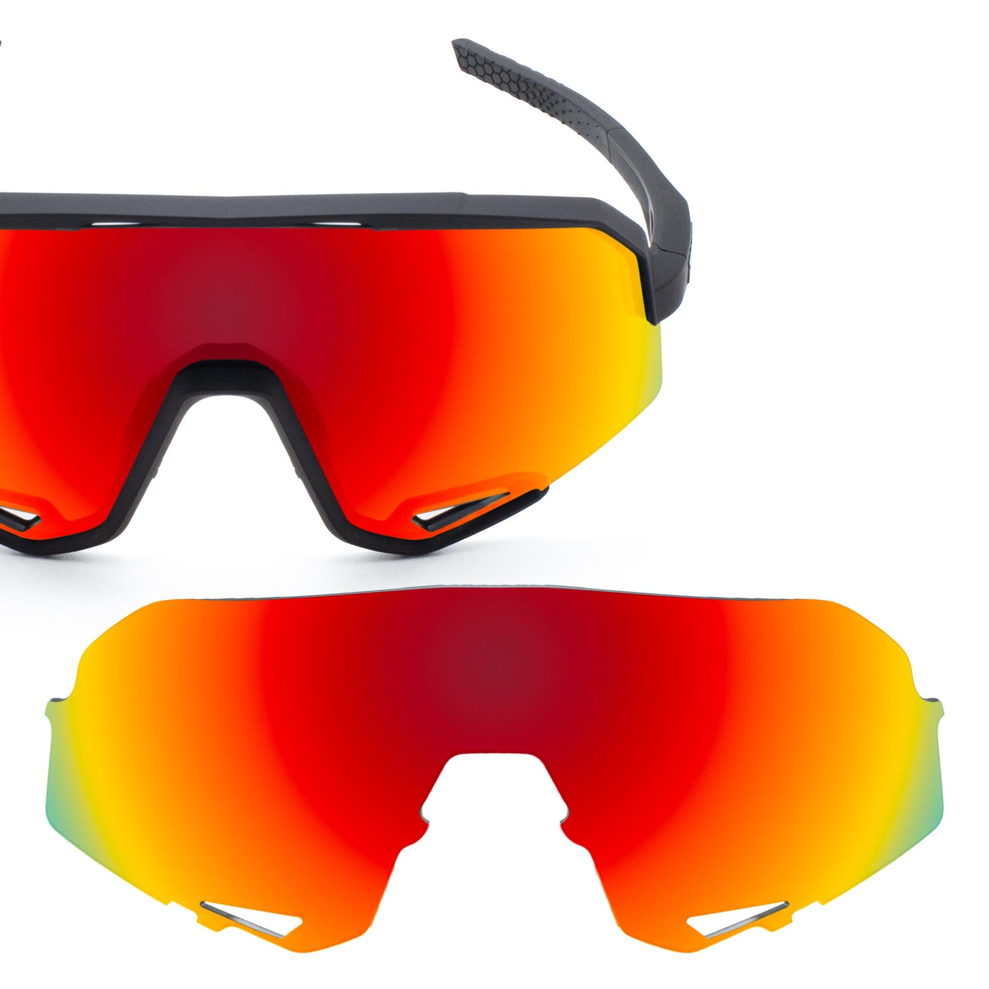 Revant replacement lenses for 100% Slendale Polarized Mirrored Fire Red