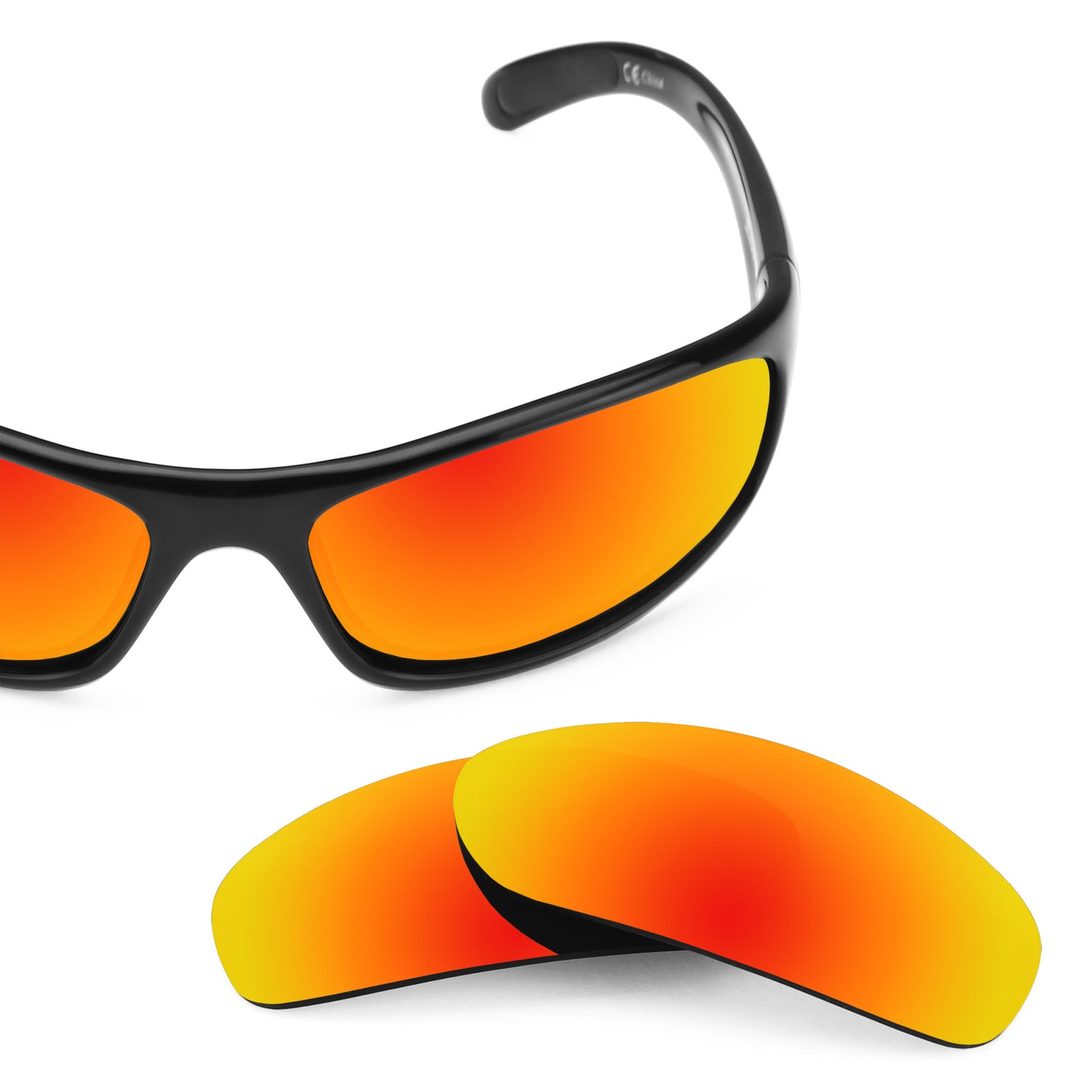 Bolle Anaconda frame with Revant replacement Polarized Fire Red lenses