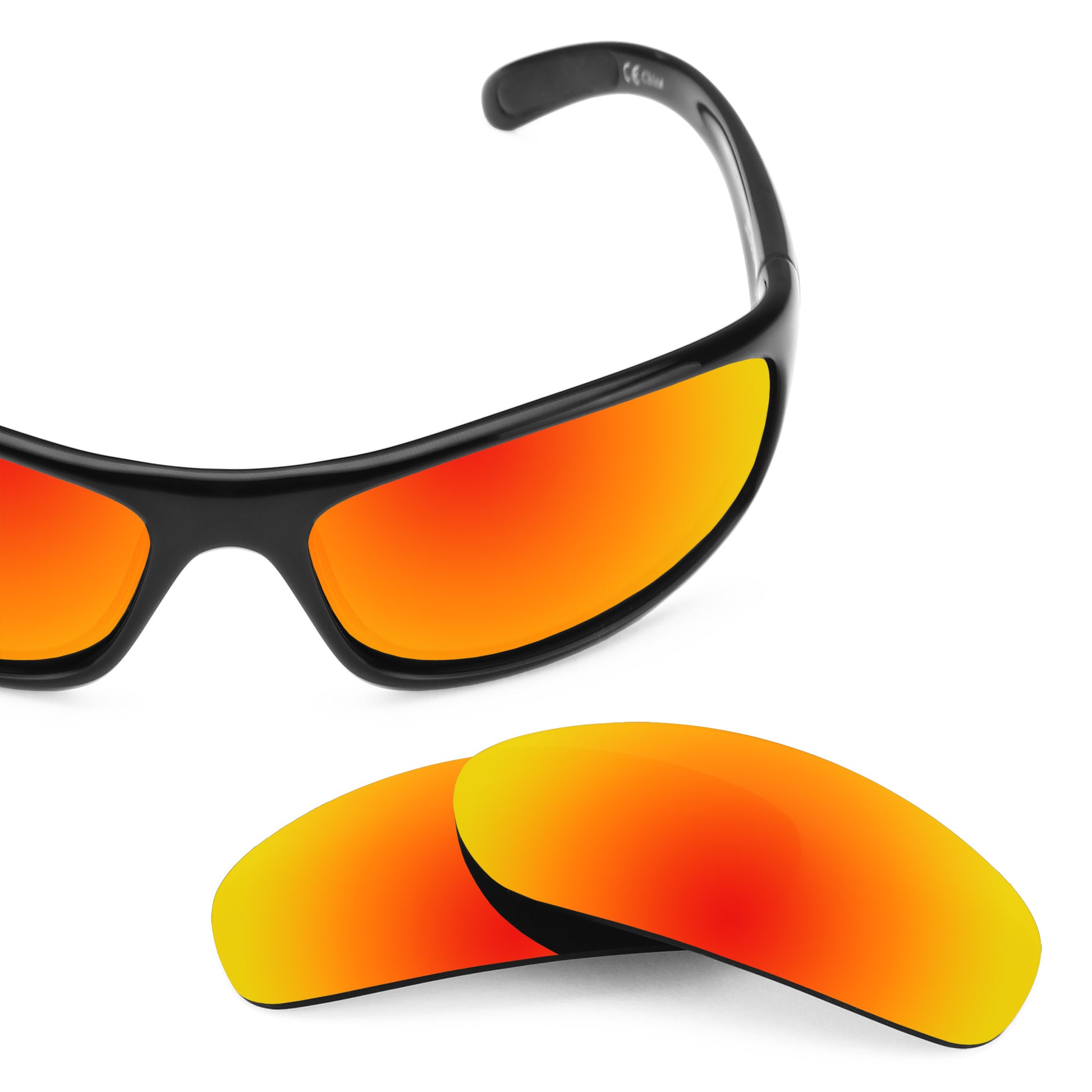 Bolle Anaconda frame with Revant replacement Polarized Fire Red lenses