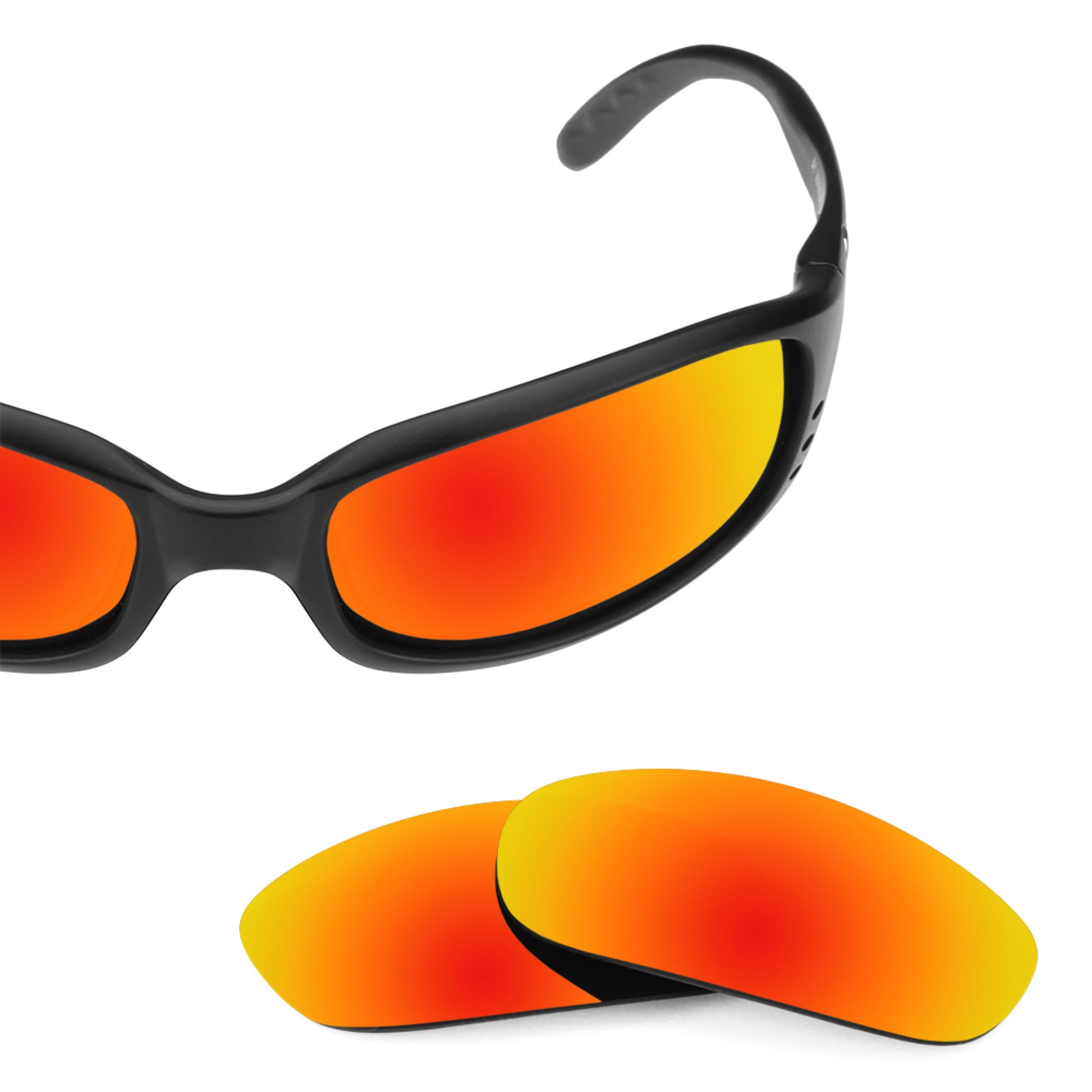 Costa Brine frame with Revant replacement Polarized Fire Red lenses
