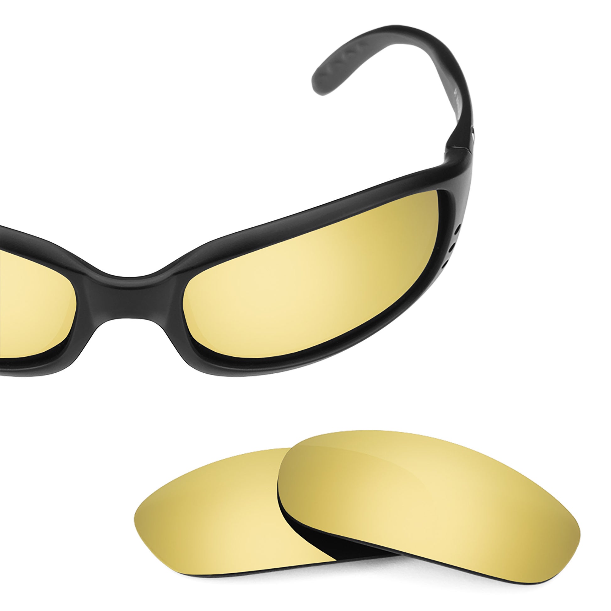 Costa Brine frame with Revant replacement Polarized Flare Gold lenses