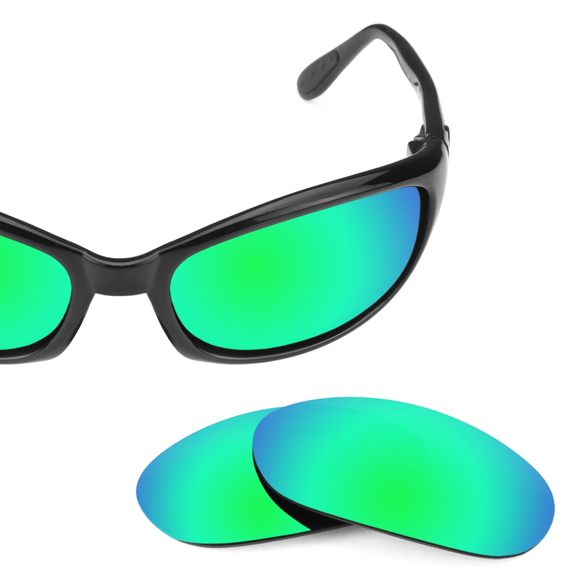 Costa Harpoon frame with Revant replacement Polarized Emerald Green lenses