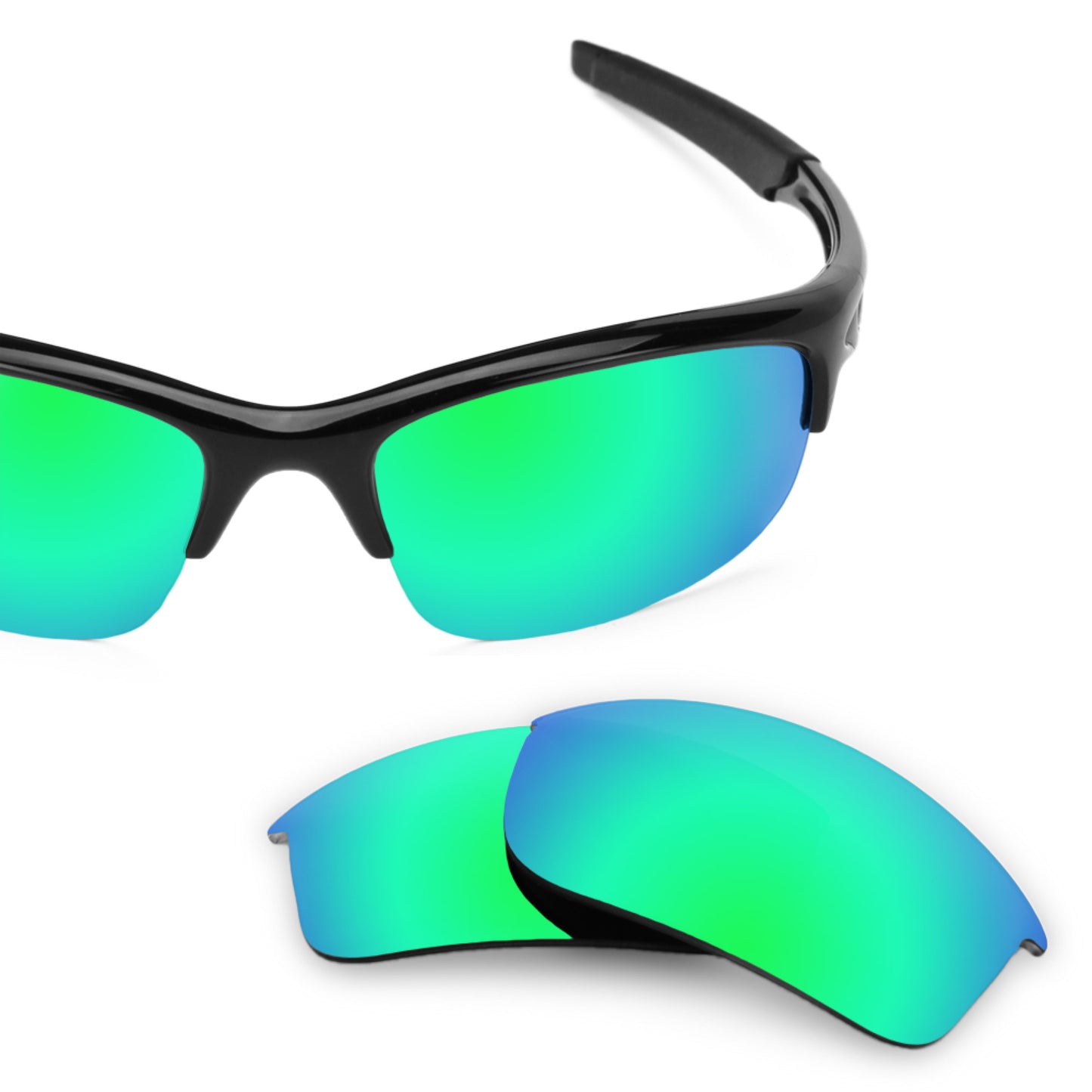 Oakley Bottle Rocket frame with Revant replacement Polarized Emerald Green lenses