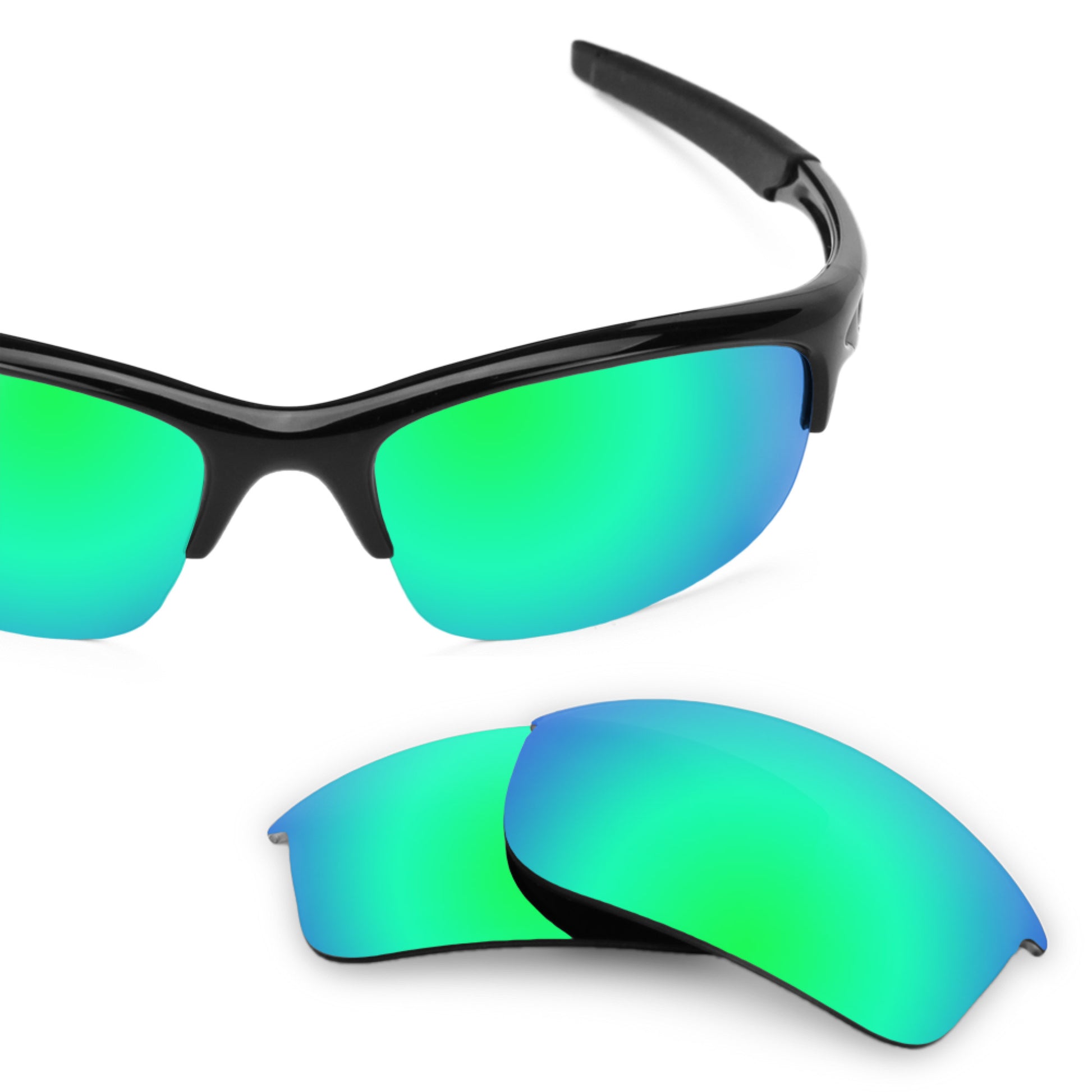 Oakley Bottle Rocket frame with Revant replacement Polarized Emerald Green lenses