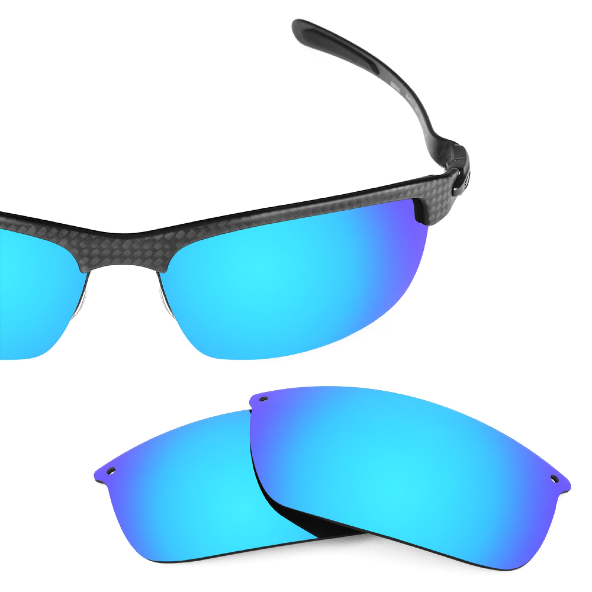 Oakley Carbon Blade frame with Revant replacement Polarized Ice Blue lenses