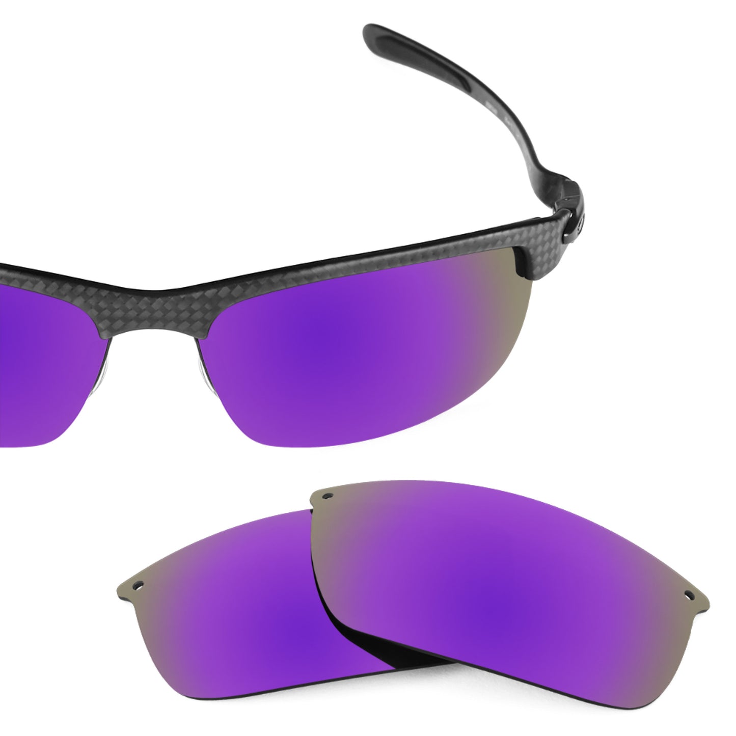 Oakley Carbon Blade frame with Revant replacement Polarized Plasma Purple lenses