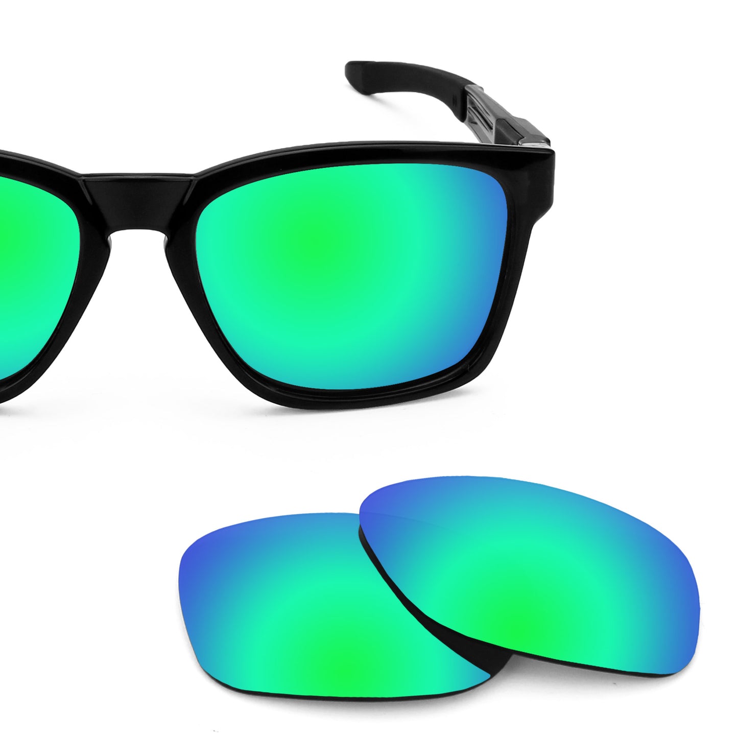 Oakley Catalyst frame with Revant replacement Polarized Emerald Green lenses