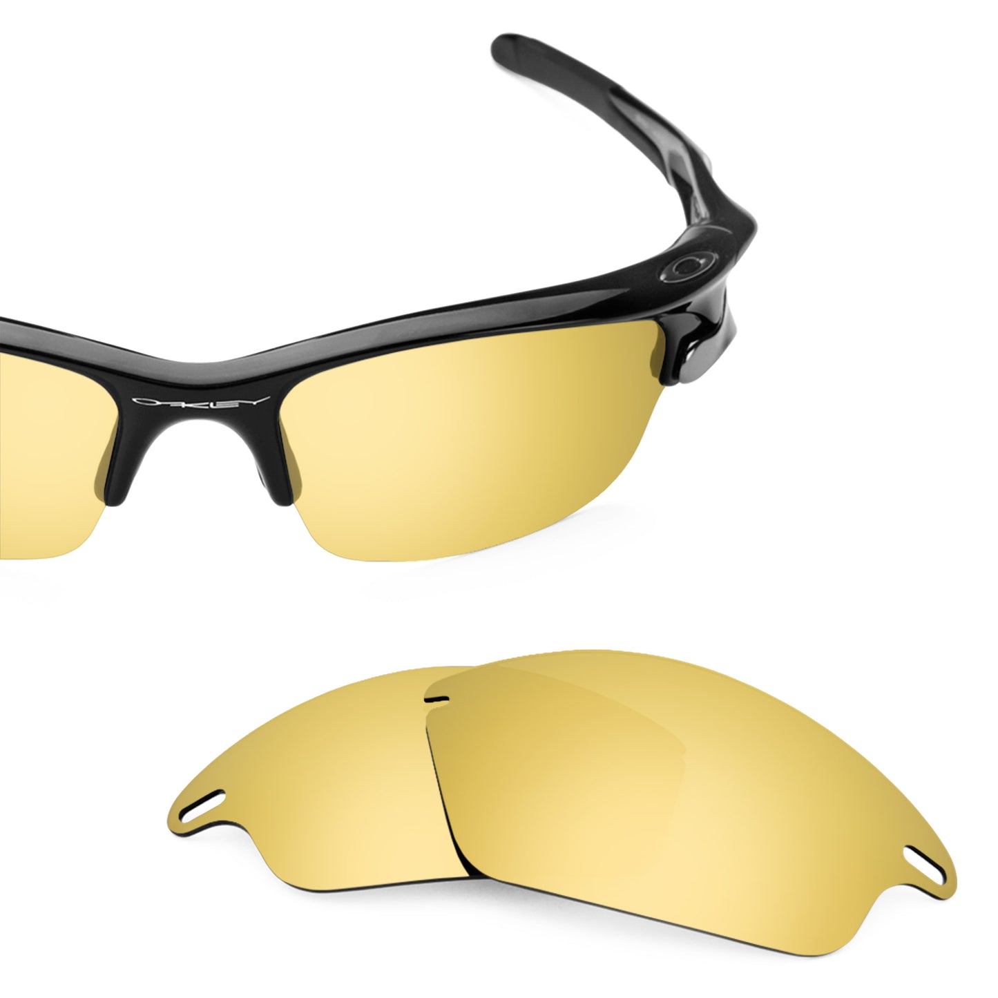 Oakley Fast Jacket frame with Revant replacement Polarized Flare Gold lenses