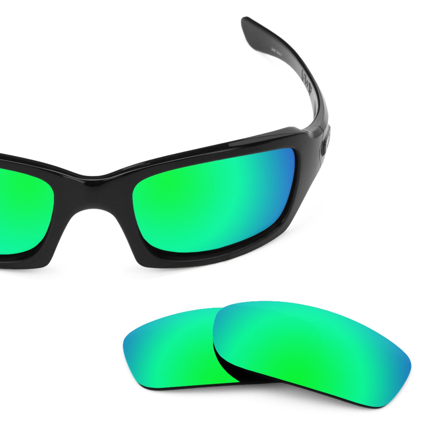 Oakley Fives Squared frame with Revant replacement Polarized Emerald Green lenses