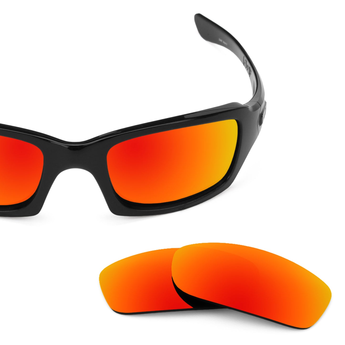 Oakley Fives Squared frame with Revant replacement Polarized Fire Red lenses