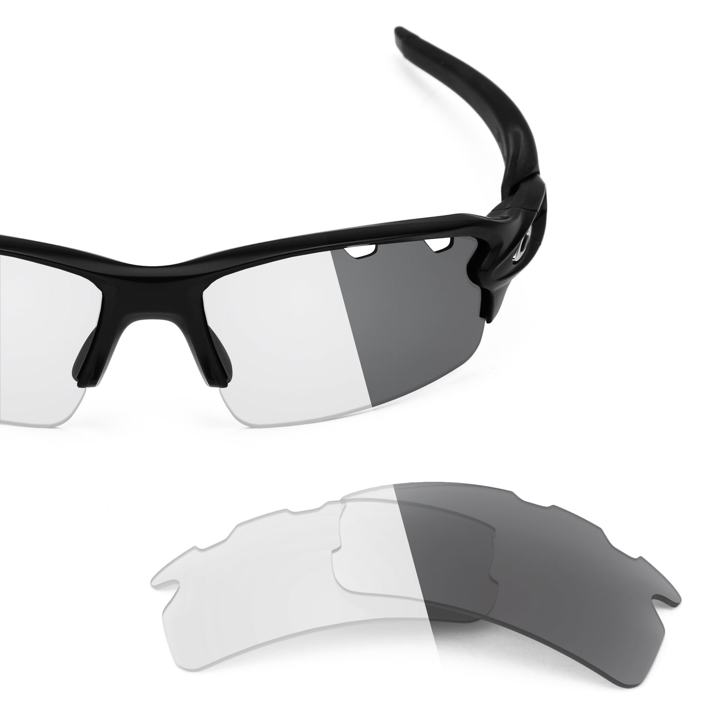 Oakley Flak 2.0 Vented frame with Revant replacement Non-Polarized Adapt Gray Photochromic lenses
