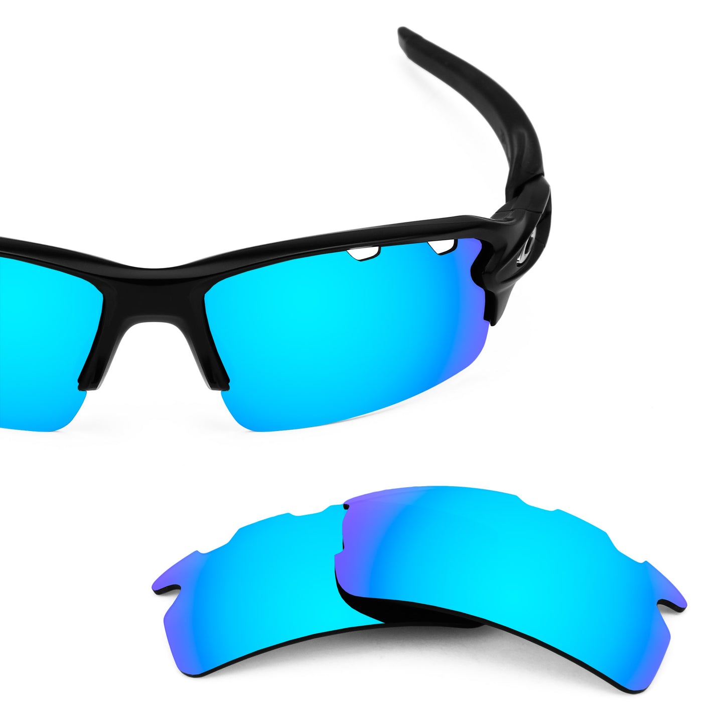 Oakley Flak 2.0 Vented frame with Revant replacement Polarized Ice Blue lenses