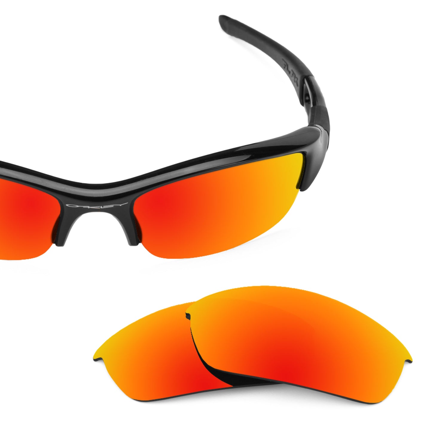 Oakley Flak Jacket frame with Revant replacement Polarized Fire Red lenses