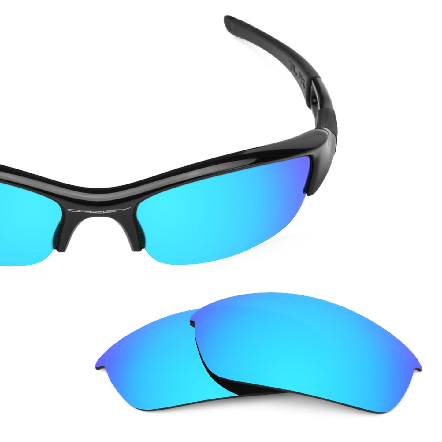 Oakley Flak Jacket frame with Revant replacement Polarized Ice Blue lenses
