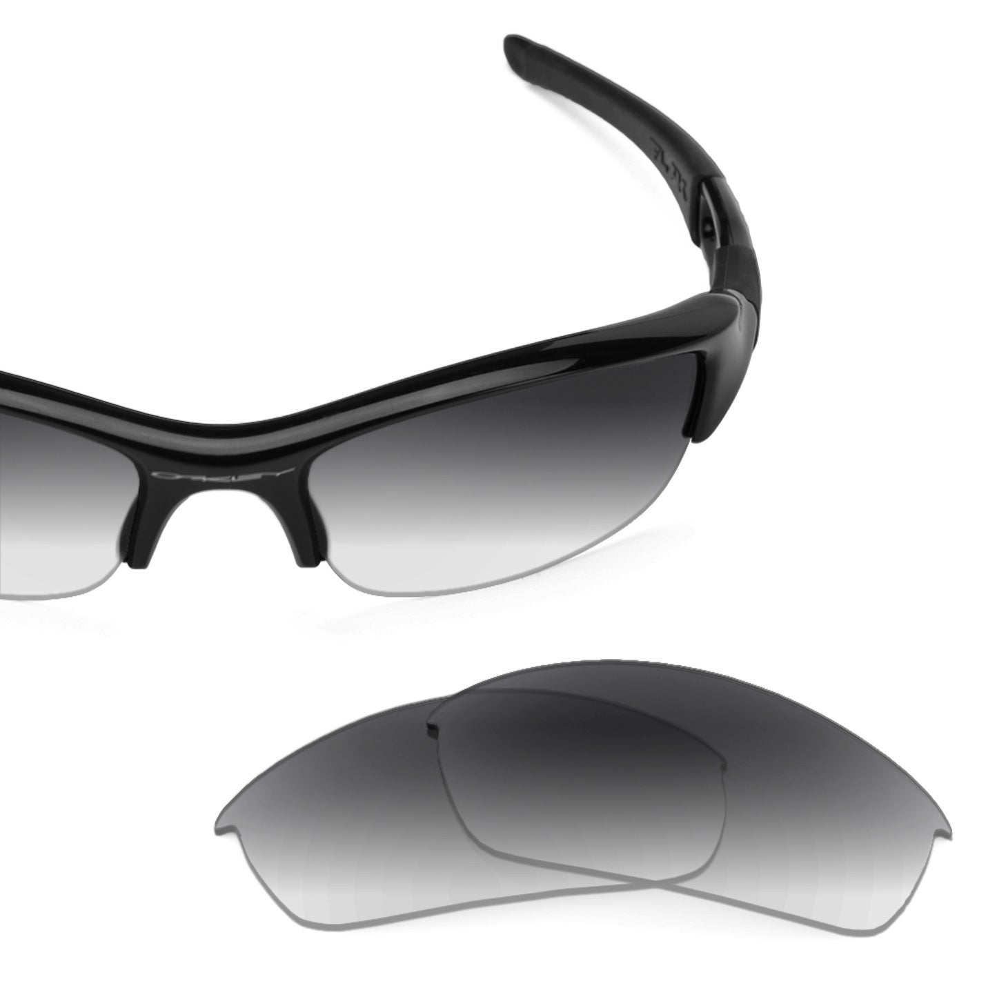 Oakley Flak Jacket (Low Bridge Fit) frame with Revant replacement Non-Polarized Gray Gradient lenses