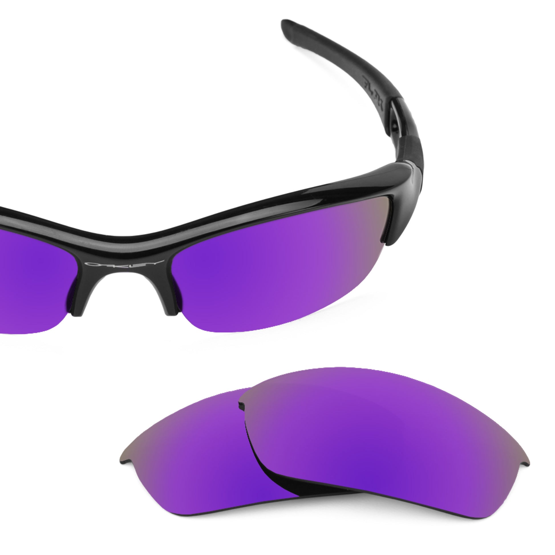 Oakley Flak Jacket frame with Revant replacement Polarized Plasma Purple lenses