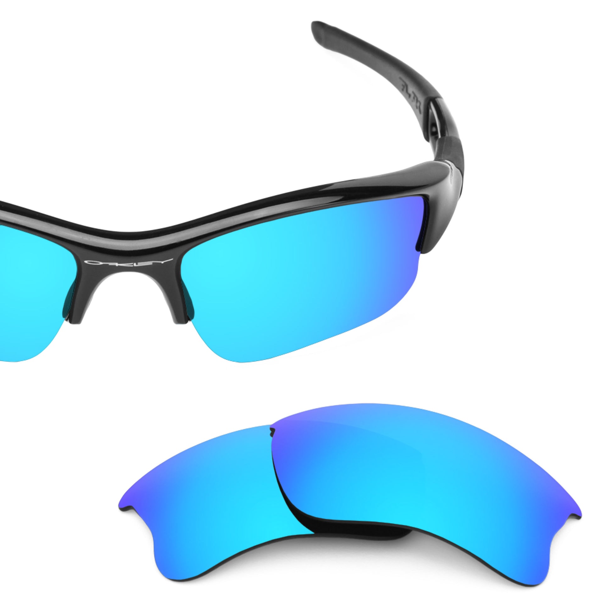 Oakley Flak Jacket XLJ frame with Revant replacement Polarized Ice Blue lenses