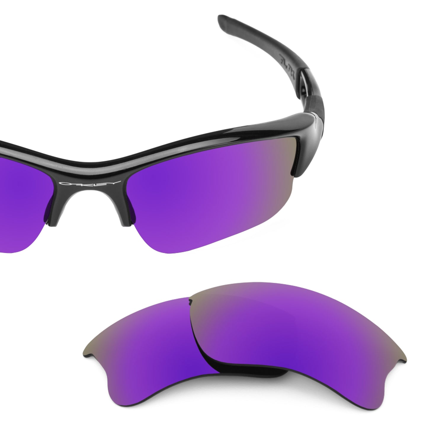 Oakley Flak Jacket XLJ frame with Revant replacement Polarized Plasma Purple lenses