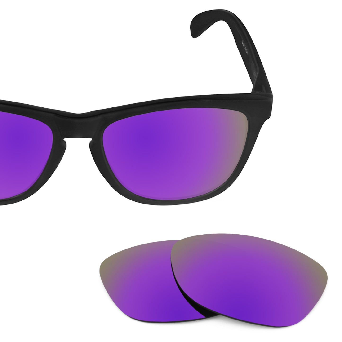 Oakley Frogskins frame with Revant replacement Polarized Plasma Purple lenses