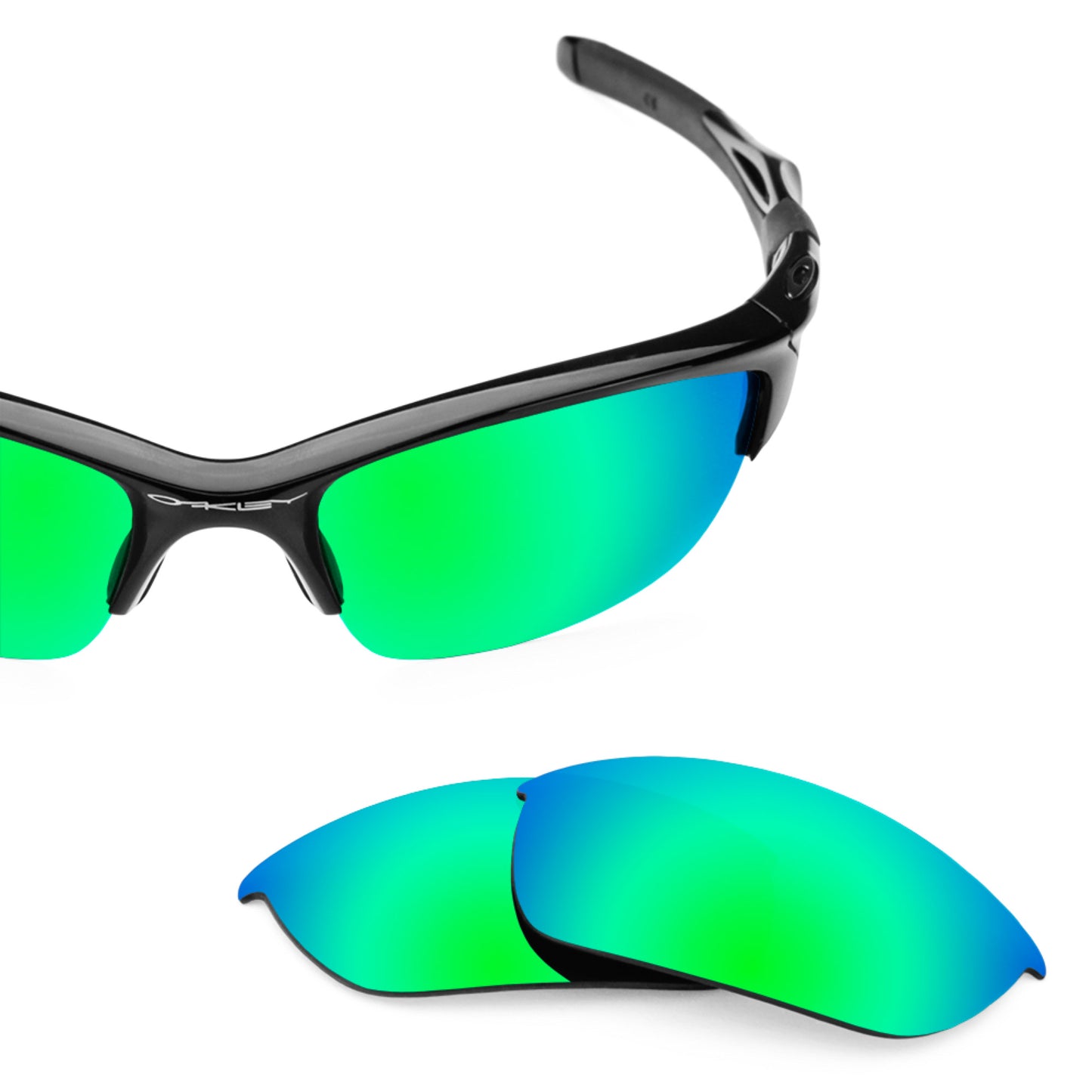 Oakley Half Jacket 2.0 frame with Revant replacement Polarized Emerald Green lenses