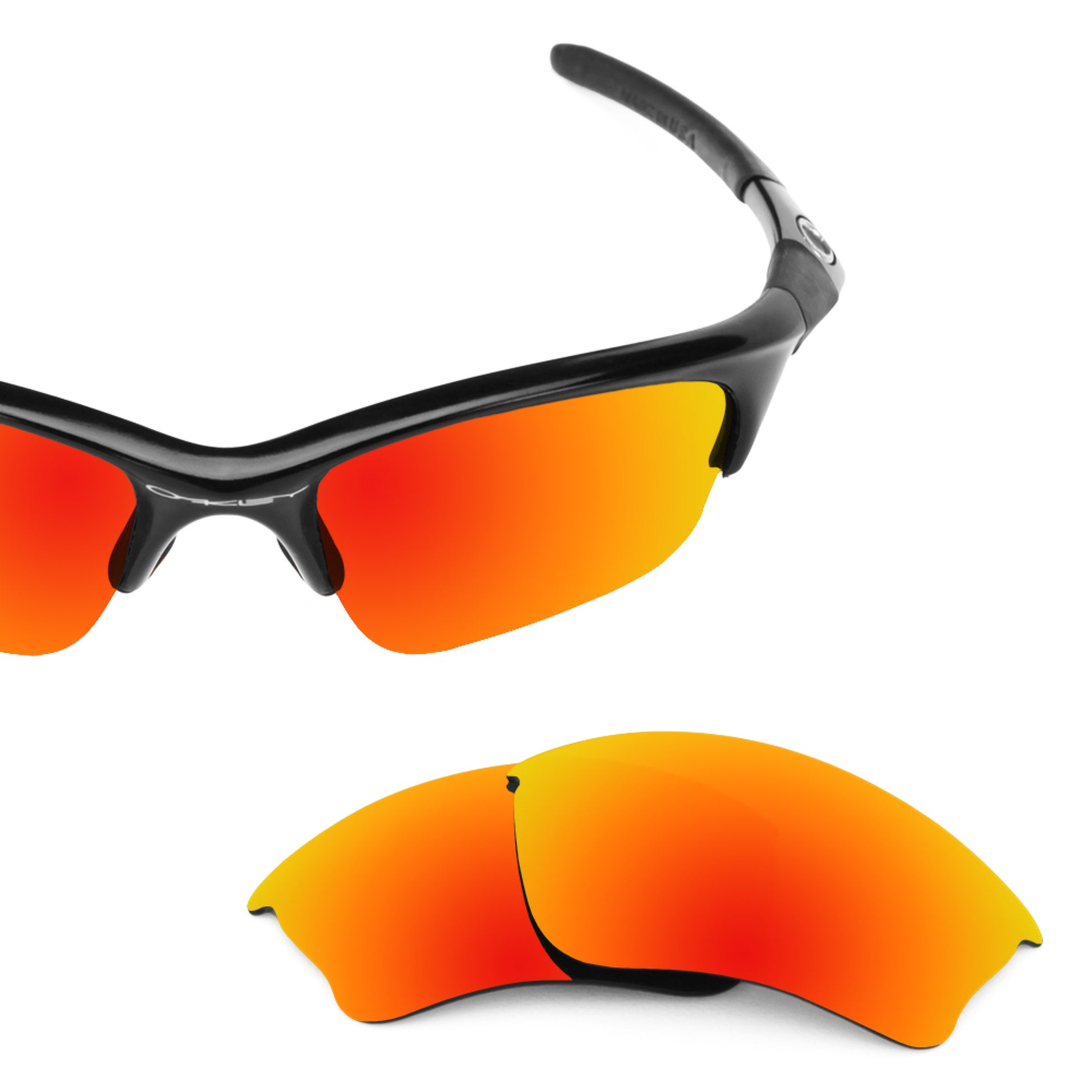 Oakley Half Jacket XLJ frame with Revant replacement Polarized Fire Red lenses