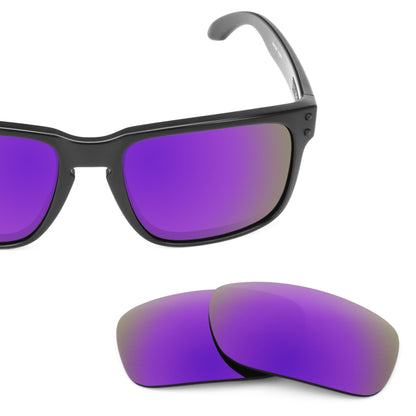 Oakley Holbrook frame with Revant replacement Polarized Plasma Purple lenses
