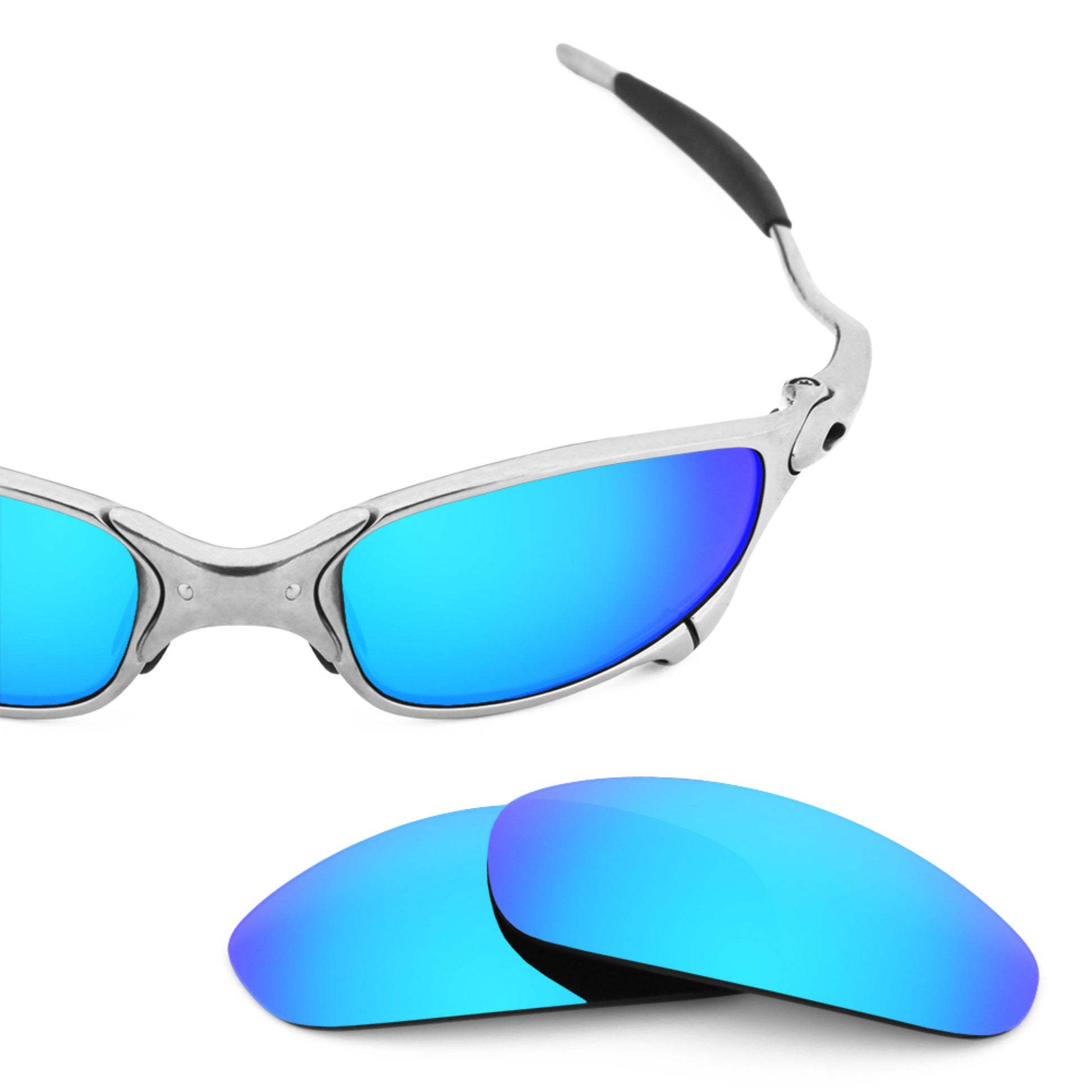 Oakley Juliet frame with Revant replacement Polarized Ice Blue lenses