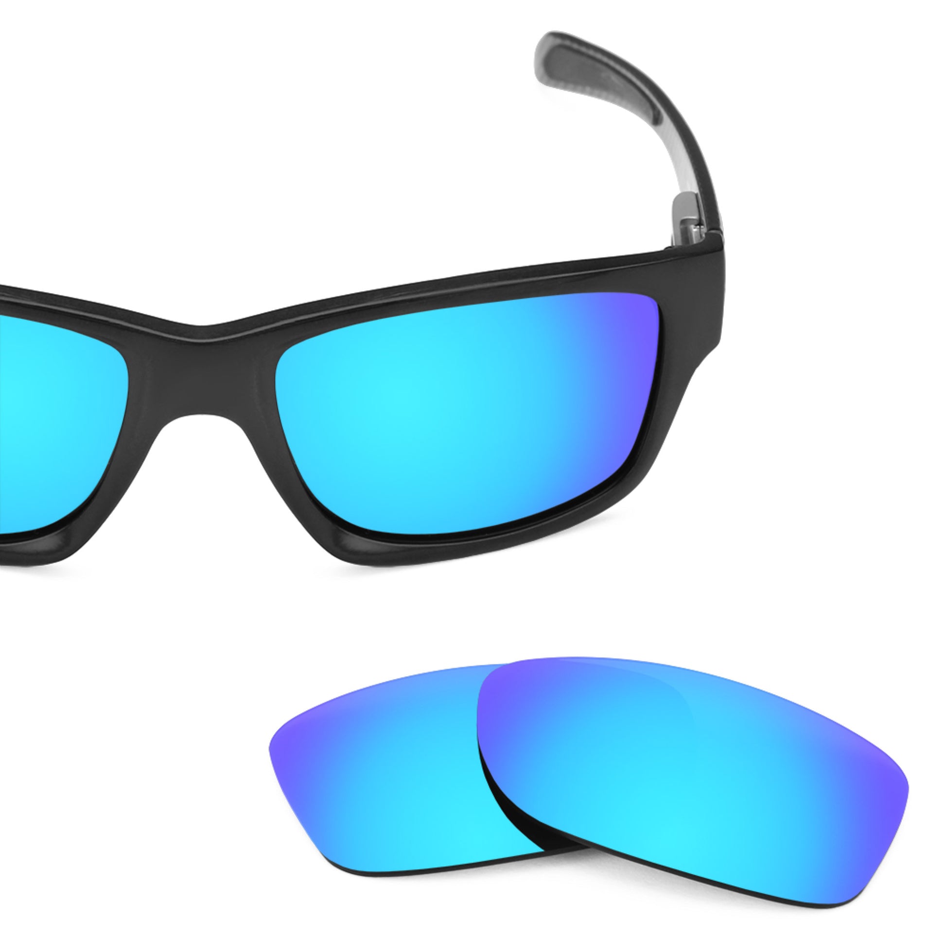 Oakley Jupiter Carbon frame with Revant replacement Polarized Ice Blue lenses