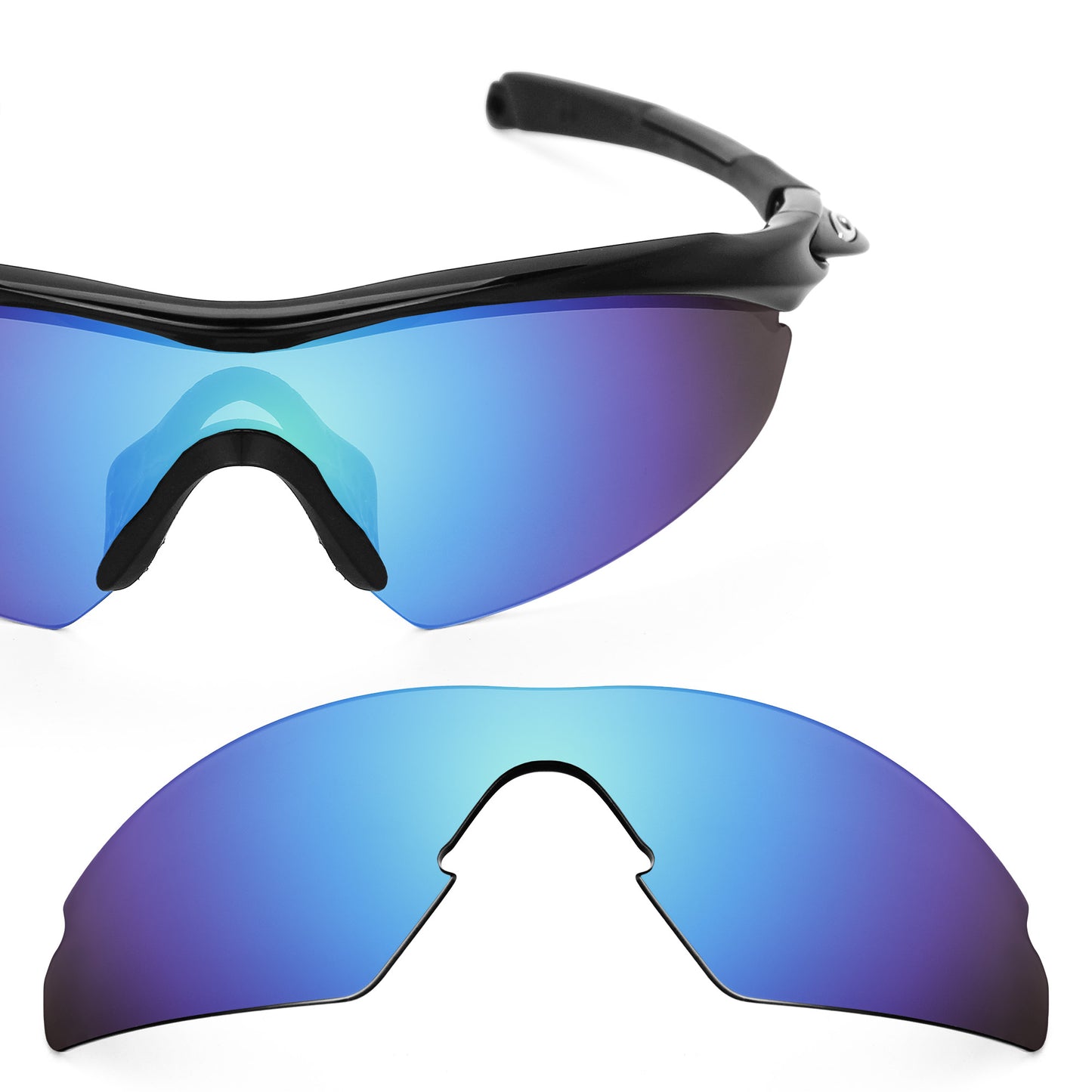 Oakley M2 (Aero) frame with Revant replacement Polarized Ice Blue lenses