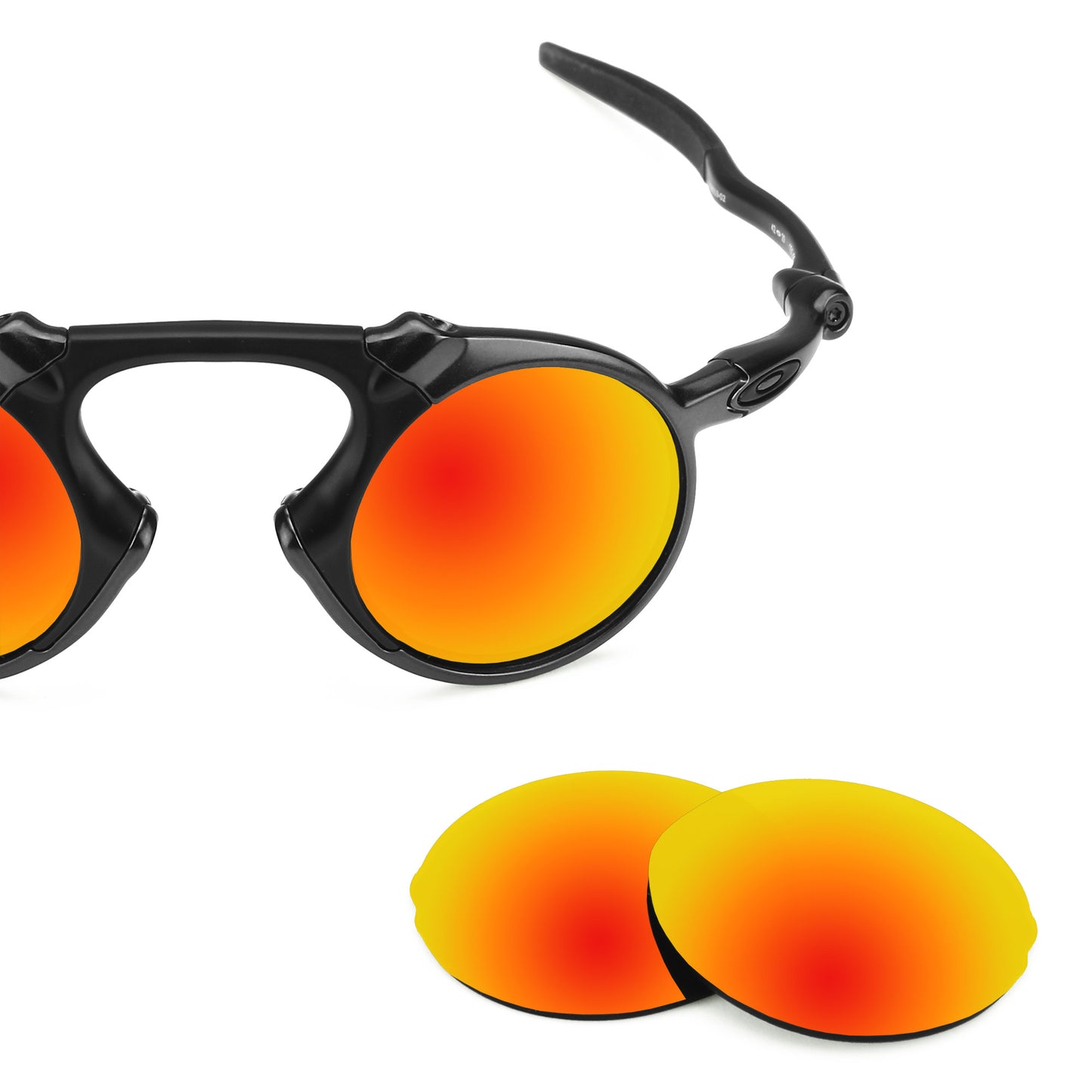 Oakley Madman frame with Revant replacement Polarized Fire Red lenses