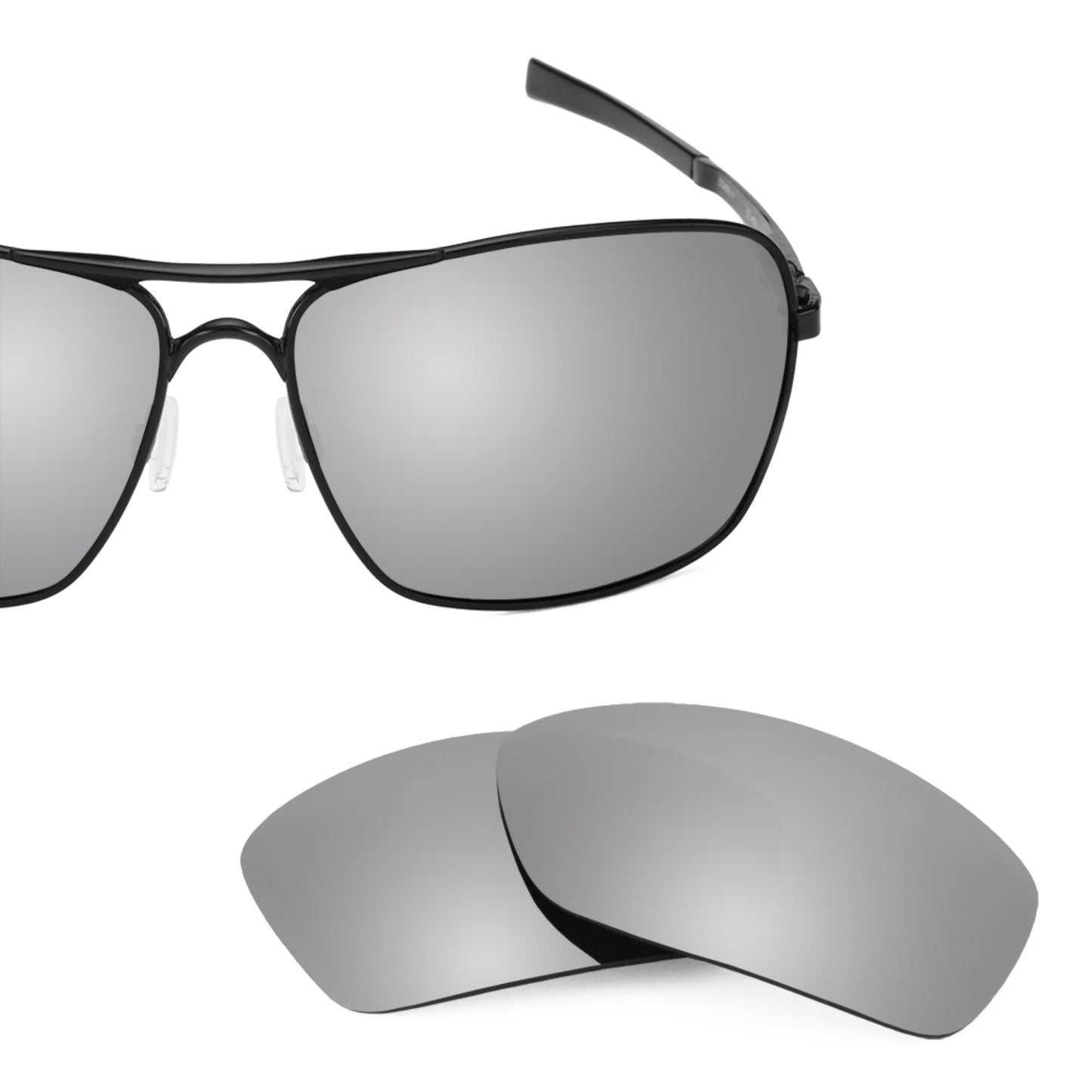 Oakley Plaintiff Squared frame with Revant replacement Polarized Titanium lenses