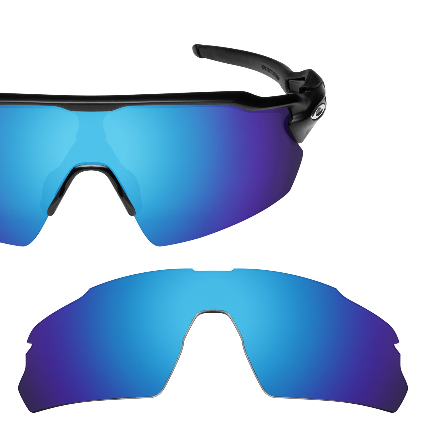 Oakley Radar EV Pitch frame with Revant replacement Polarized Ice Blue lenses