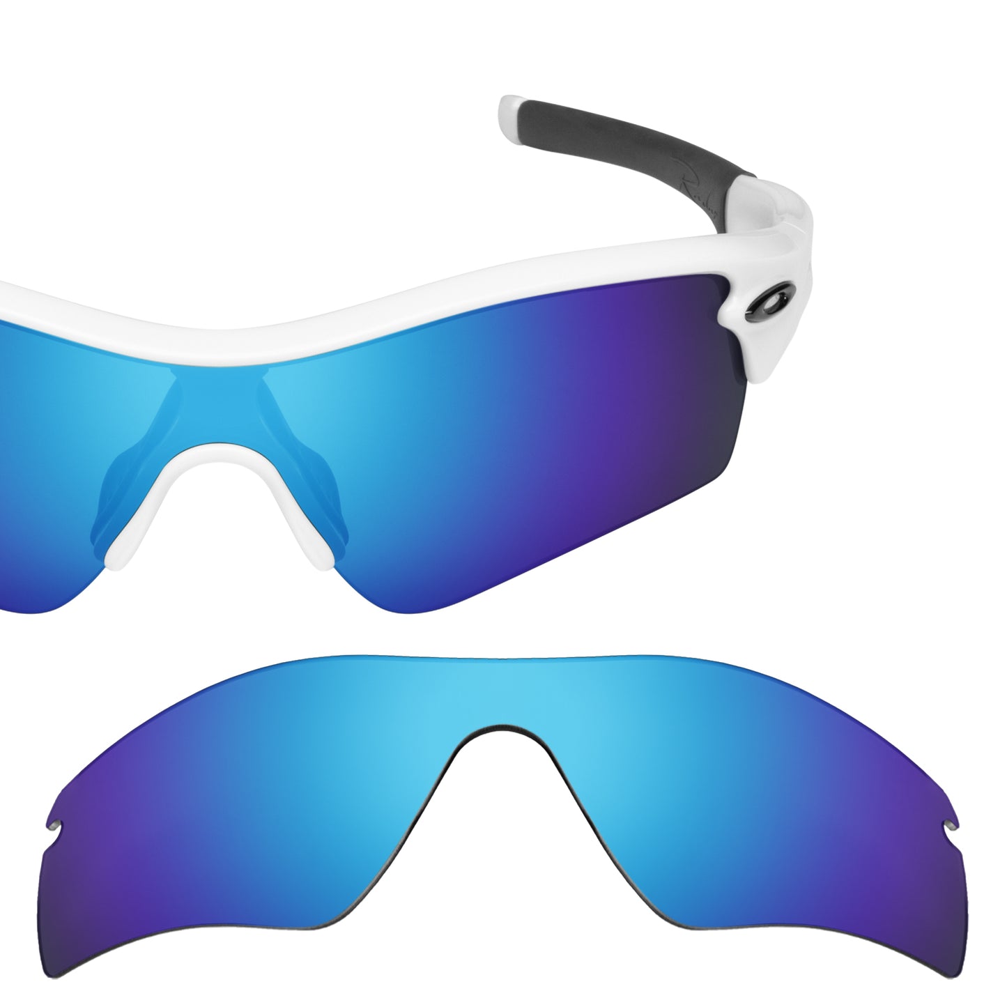 Oakley Radar Path frame with Revant replacement Polarized Ice Blue lenses