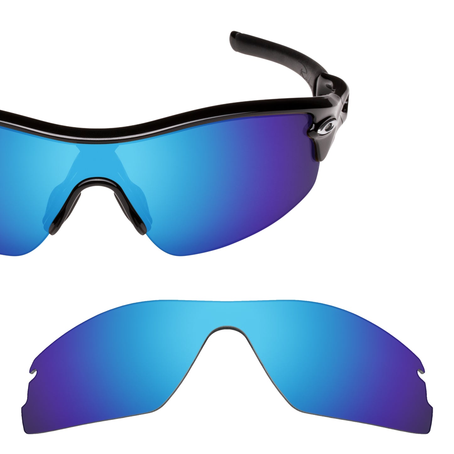 Oakley Radar Pitch frame with Revant replacement Polarized Ice Blue lenses