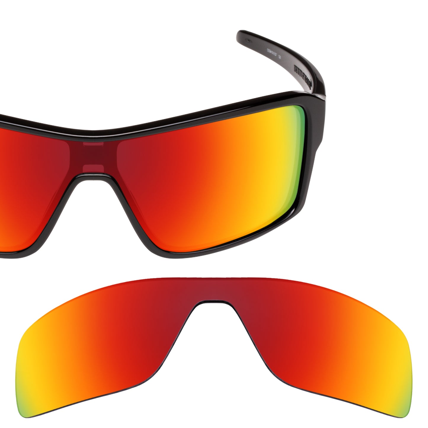 Oakley Ridgeline frame with Revant replacement Polarized Fire Red lenses