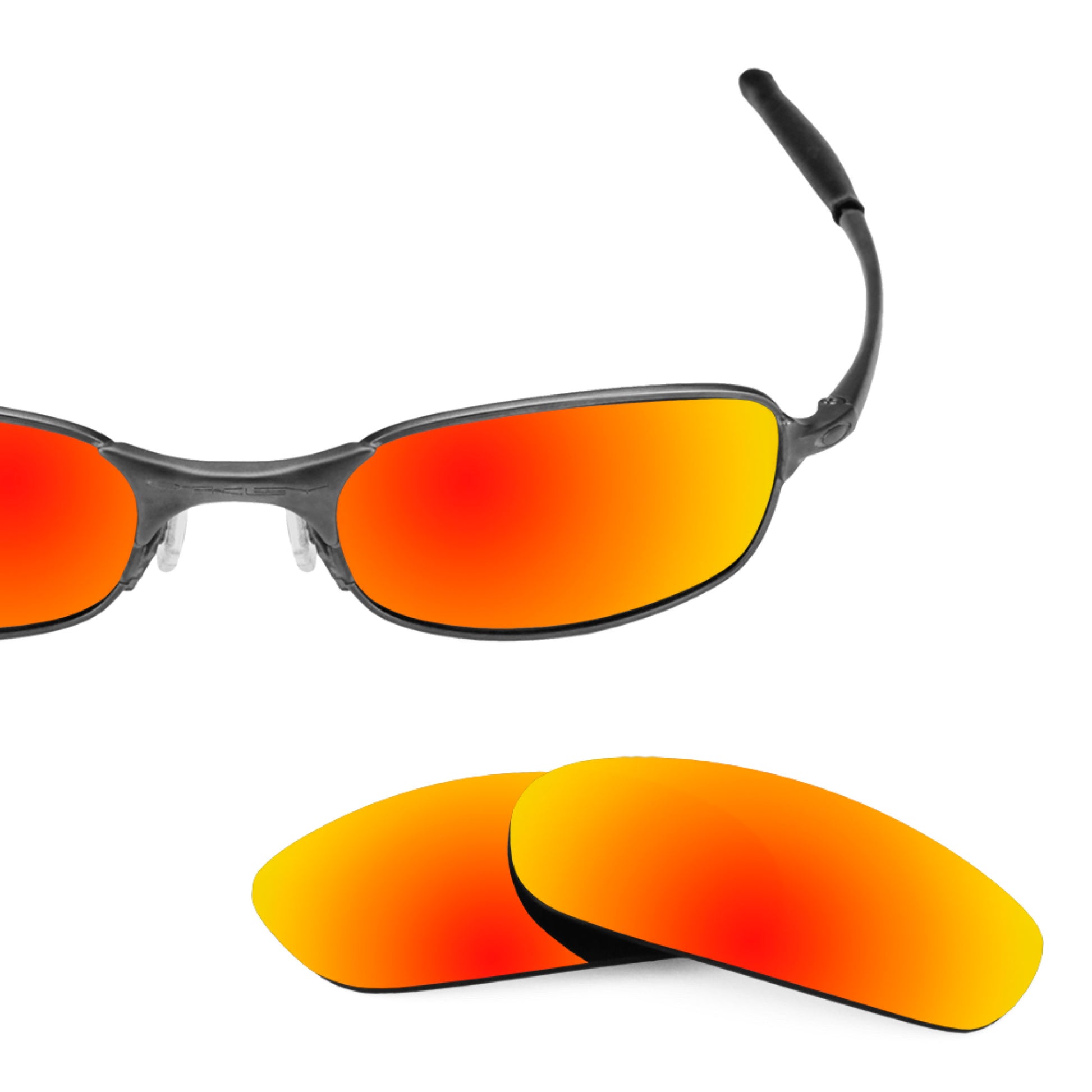 Oakley Square Wire 2.0 frame with Revant replacement Polarized Fire Red lenses