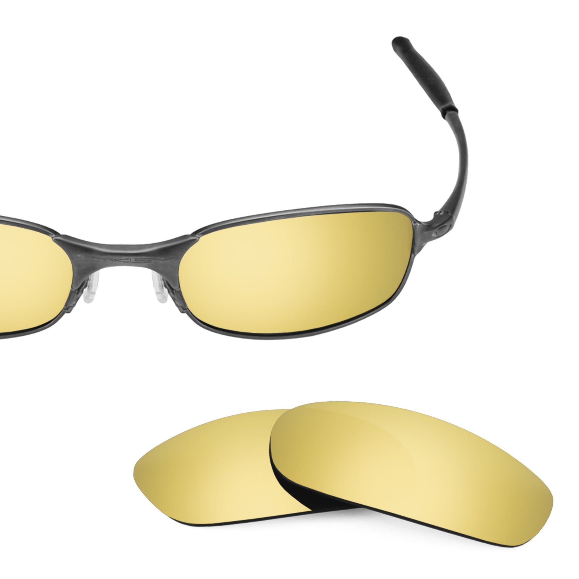 Oakley Square Wire 2.0 frame with Revant replacement Polarized Flare Gold lenses