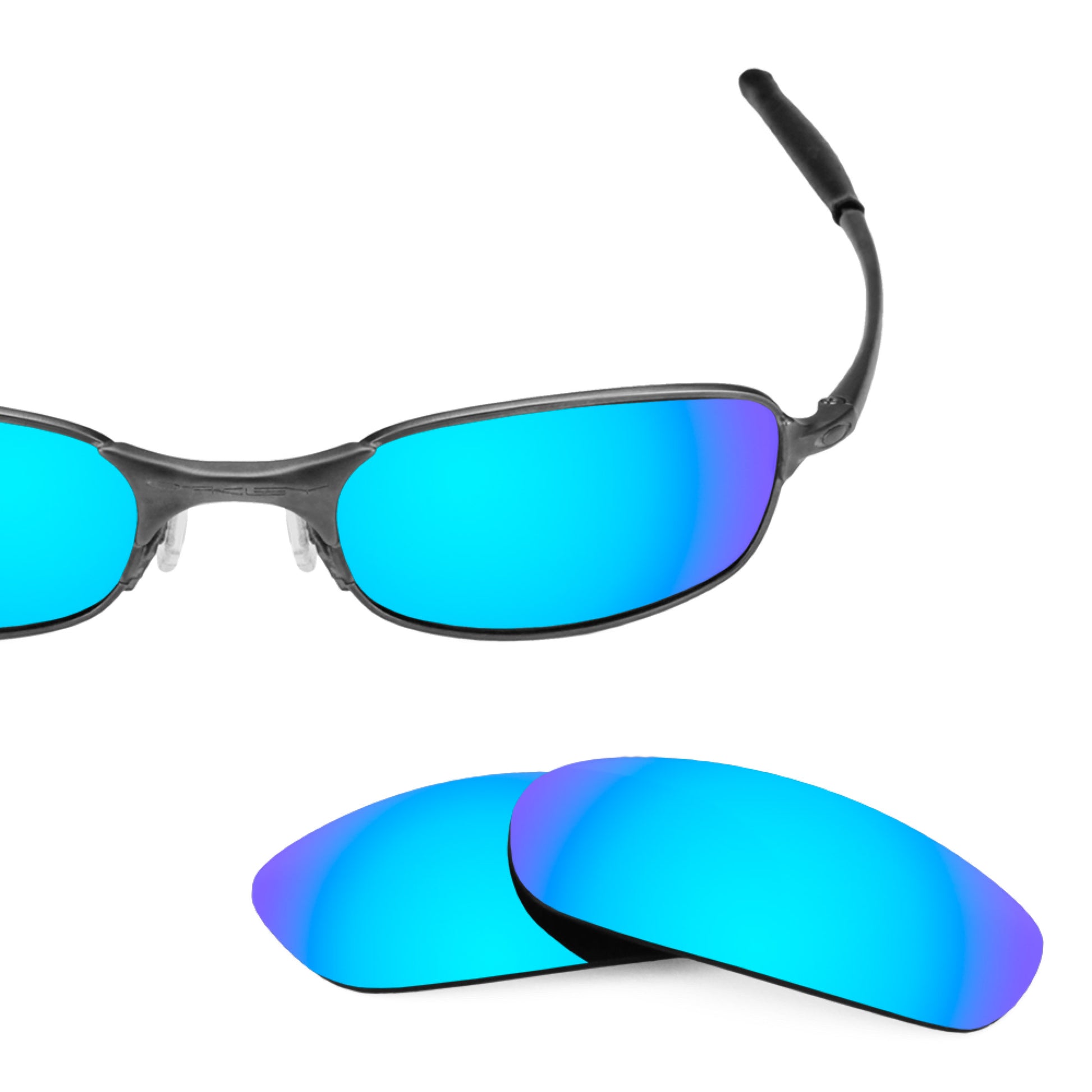 Oakley Square Wire 2.0 frame with Revant replacement Polarized Ice Blue lenses